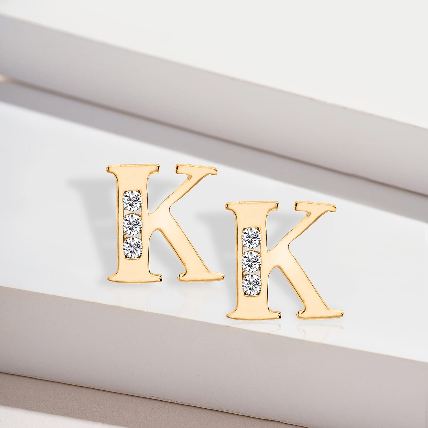 9K Yellow Gold  A   Cubic Zirconia  Earring 0.03 ct,  Gold Wt. 0.63 Gms  0.030  Ct.