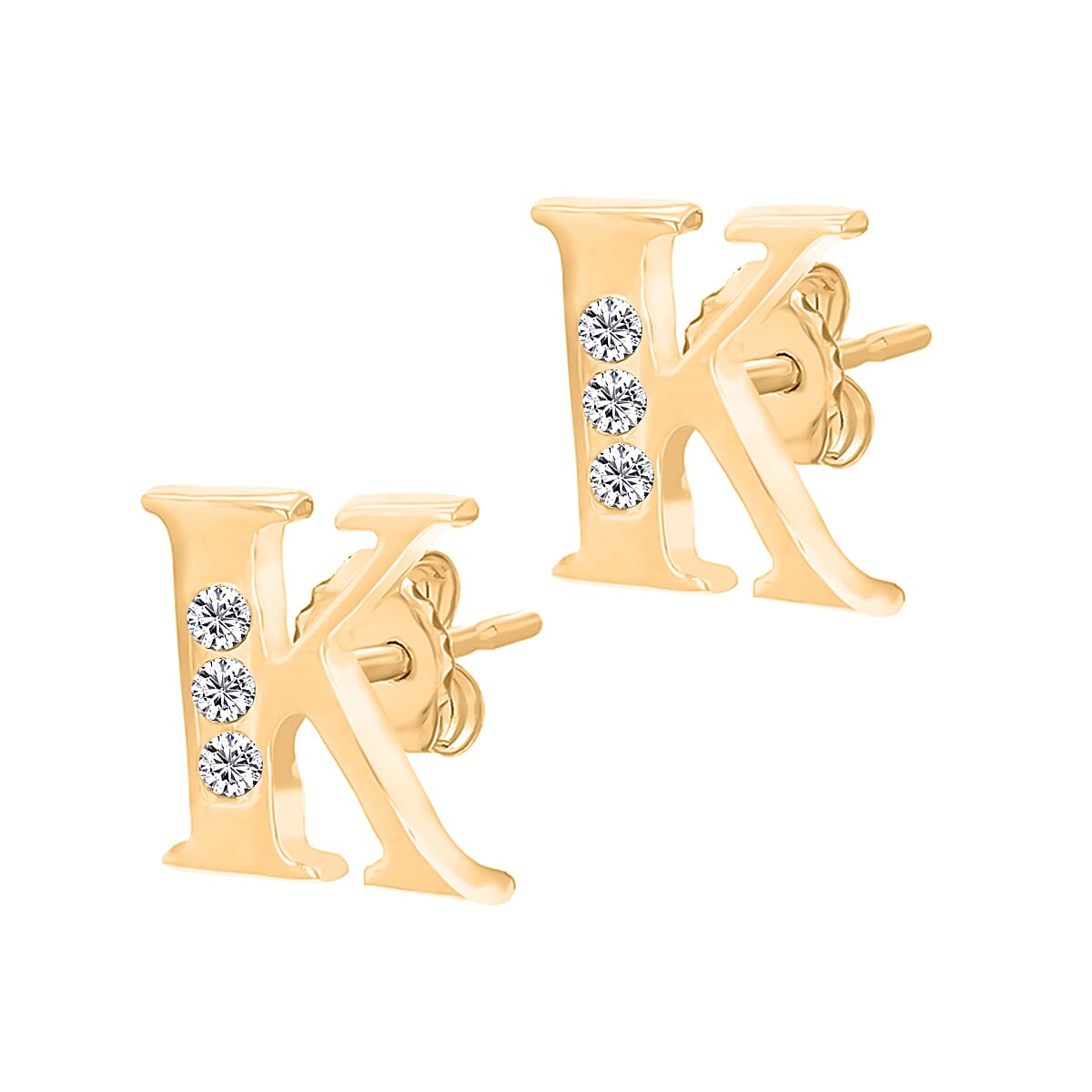 9K Yellow Gold  A   Cubic Zirconia  Earring 0.03 ct,  Gold Wt. 0.63 Gms  0.030  Ct.