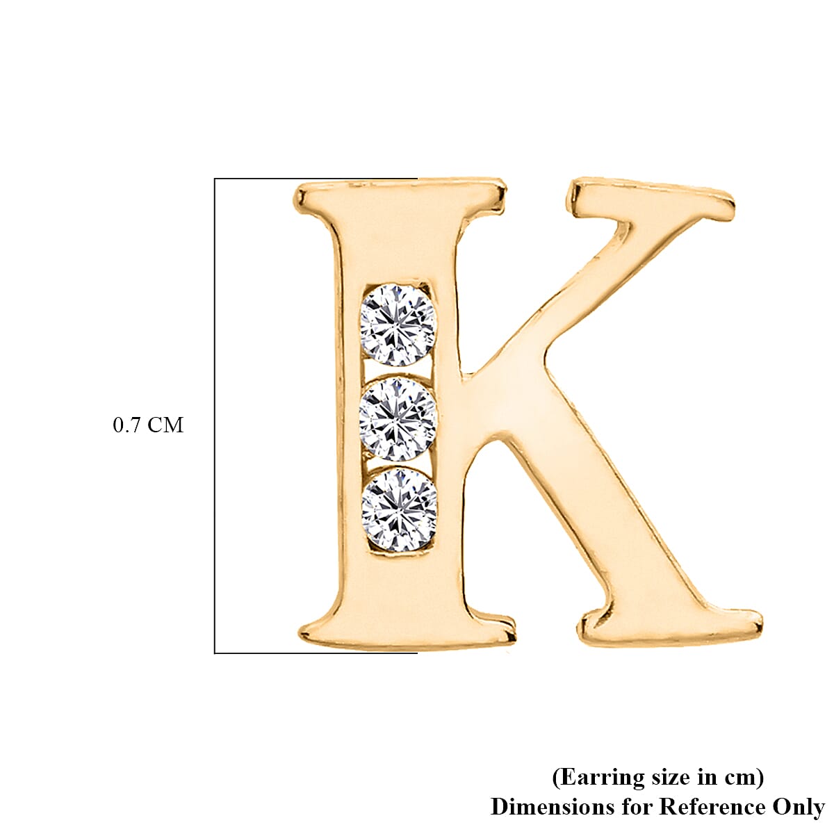 9K Yellow Gold  A   Cubic Zirconia  Earring 0.03 ct,  Gold Wt. 0.63 Gms  0.030  Ct.