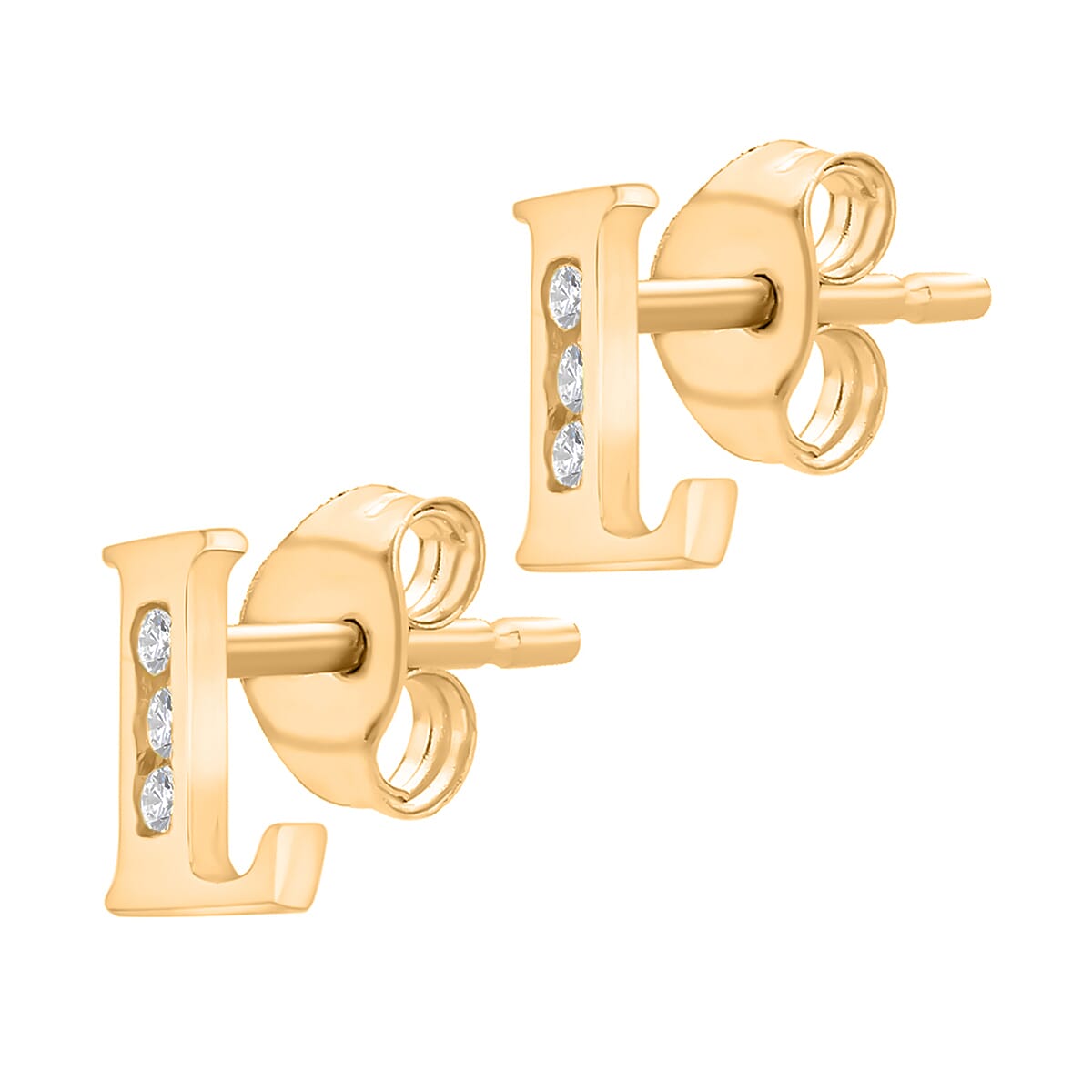 9K Yellow Gold  A   Cubic Zirconia  Earring 0.03 ct,  Gold Wt. 0.47 Gms  0.030  Ct.