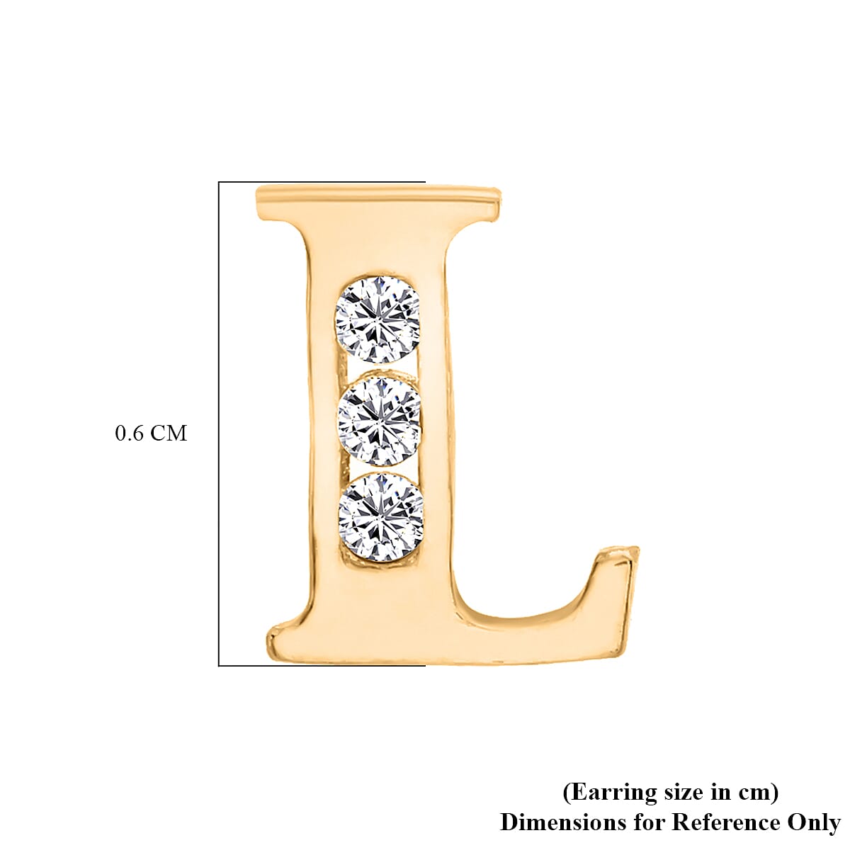 9K Yellow Gold  A   Cubic Zirconia  Earring 0.03 ct,  Gold Wt. 0.47 Gms  0.030  Ct.