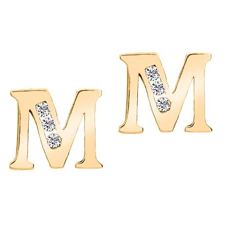 9K Yellow Gold  A   Cubic Zirconia  Earring 0.03 ct,  Gold Wt. 0.66 Gms  0.030  Ct.