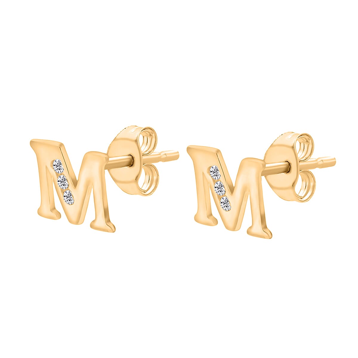 9K Yellow Gold  A   Cubic Zirconia  Earring 0.03 ct,  Gold Wt. 0.66 Gms  0.030  Ct.