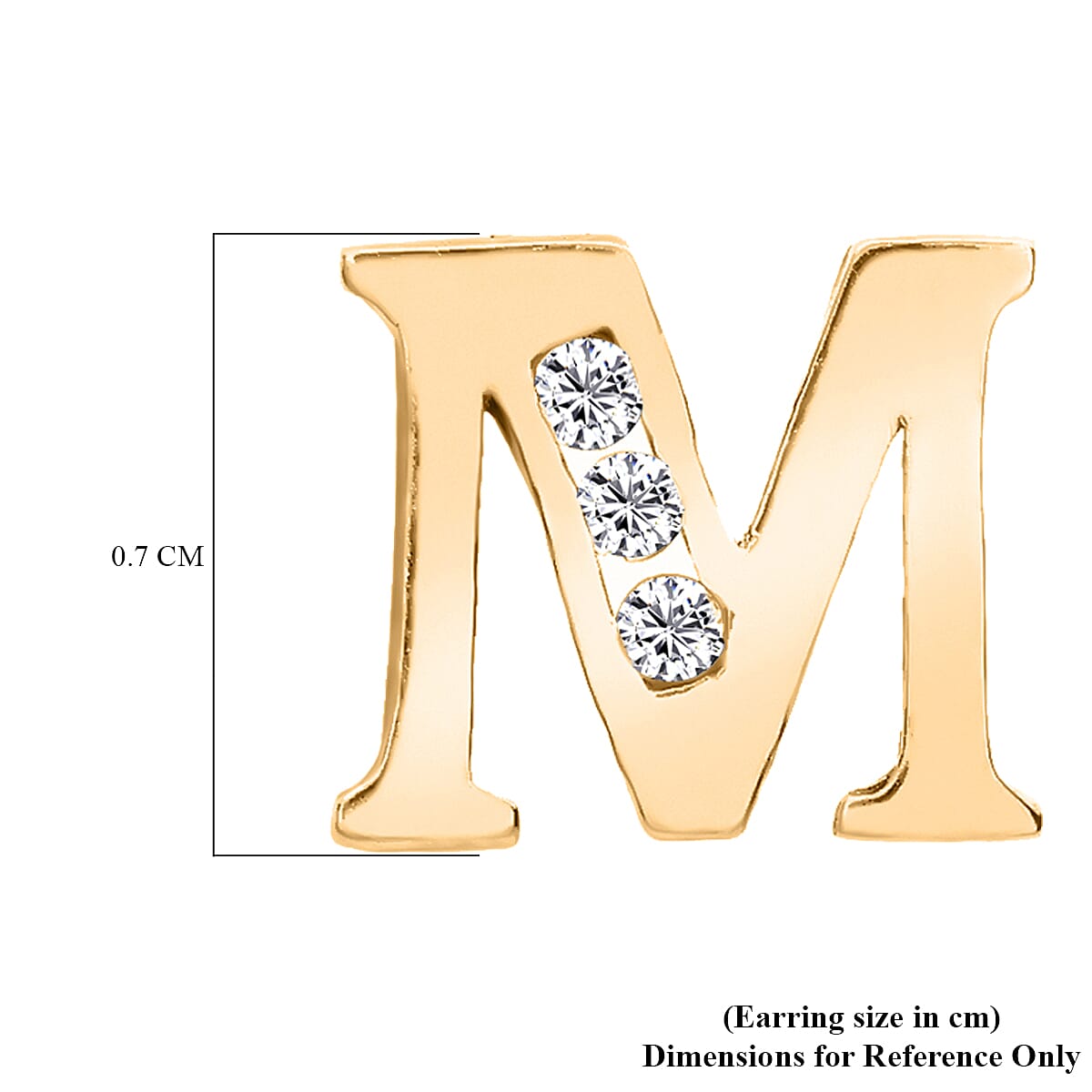 9K Yellow Gold  A   Cubic Zirconia  Earring 0.03 ct,  Gold Wt. 0.66 Gms  0.030  Ct.