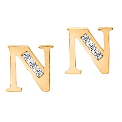 9K Yellow Gold A Cubic Zirconia Earring 0.03 ct, Gold Wt. 0.53 Gms 0.030 Ct.