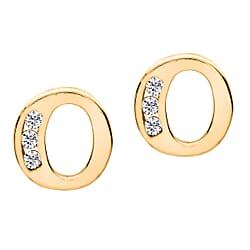 9K Yellow Gold A Cubic Zirconia Earring 0.03 ct, Gold Wt. 0.53 Gms 0.030 Ct.