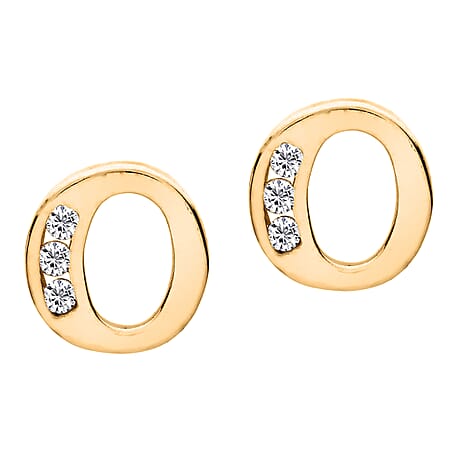 9K Yellow Gold   Cubic Zirconia  Earring 0.03 ct,  Gold Wt. 0.58 Gms  0.030  Ct.
