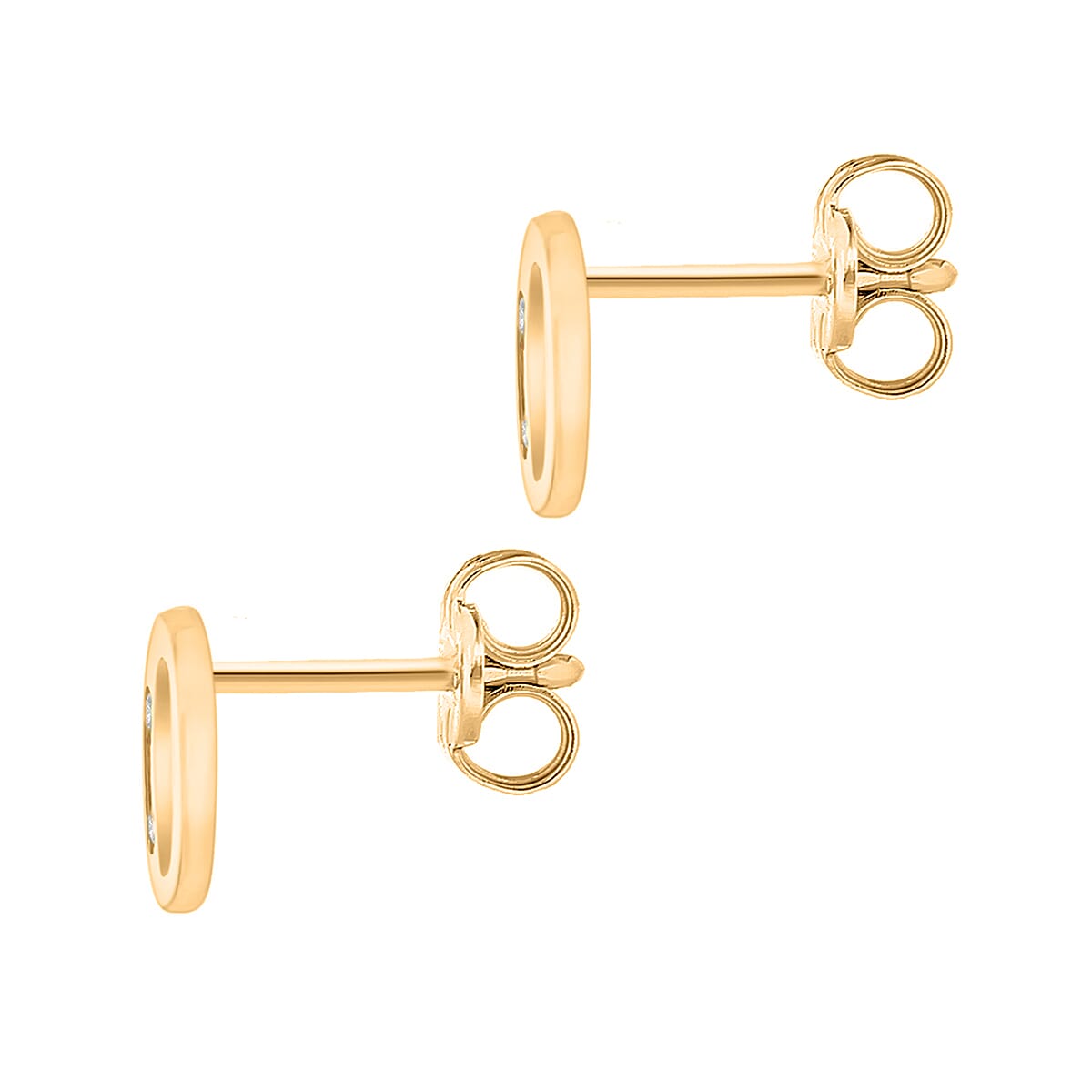 9K Yellow Gold   Cubic Zirconia  Earring 0.03 ct,  Gold Wt. 0.58 Gms  0.030  Ct.