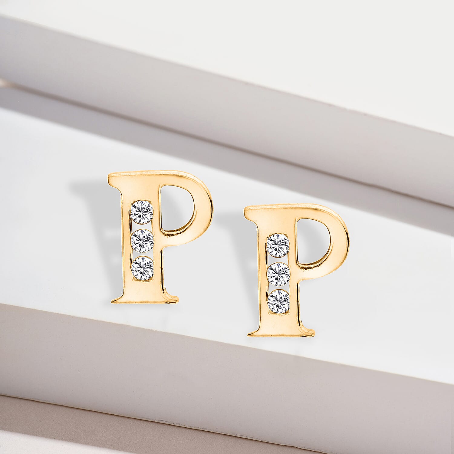 9K Yellow Gold  A   Cubic Zirconia  Earring 0.03 ct,  Gold Wt. 0.52 Gms  0.030  Ct.