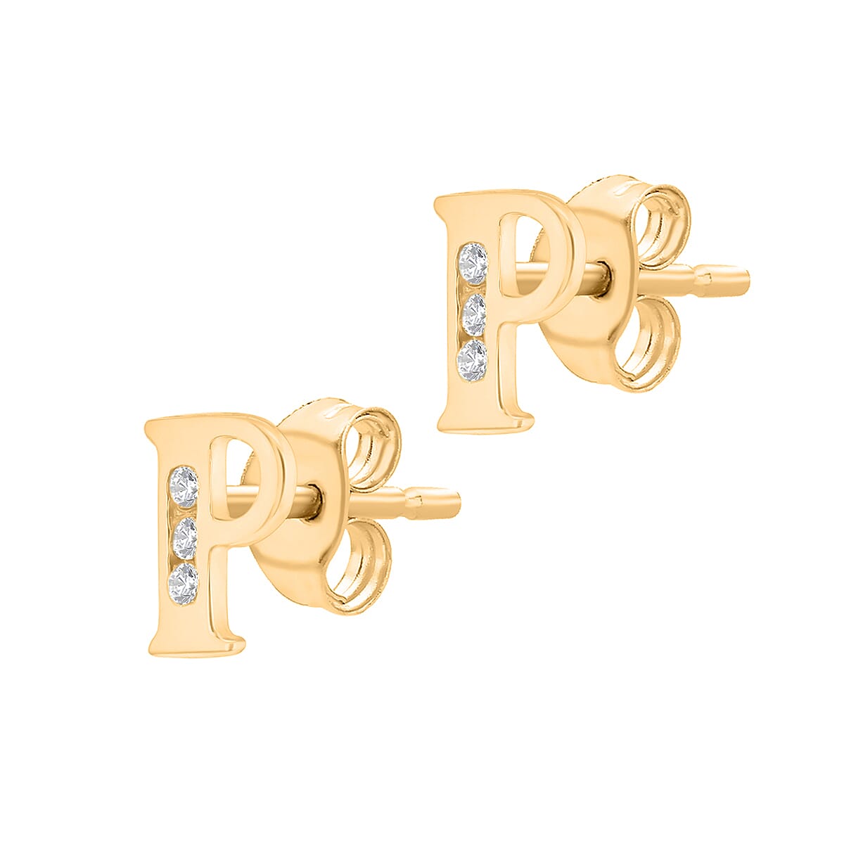 9K Yellow Gold  A   Cubic Zirconia  Earring 0.03 ct,  Gold Wt. 0.52 Gms  0.030  Ct.