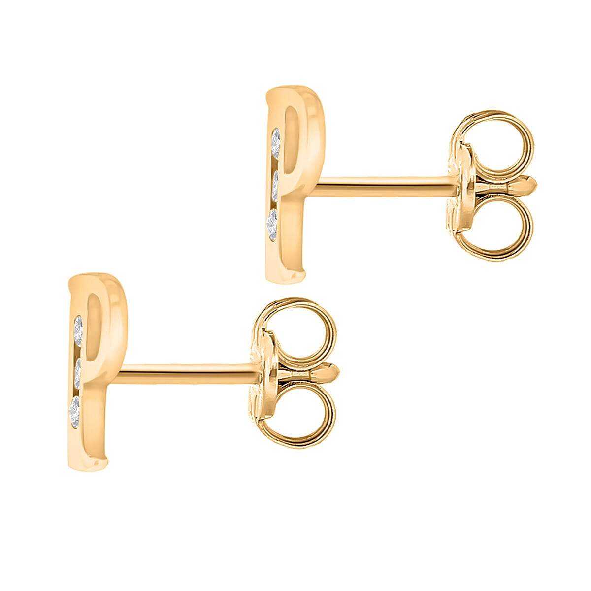 9K Yellow Gold  A   Cubic Zirconia  Earring 0.03 ct,  Gold Wt. 0.52 Gms  0.030  Ct.
