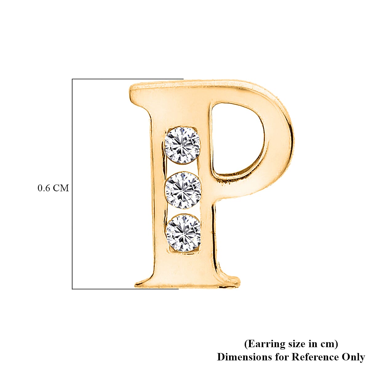 9K Yellow Gold  A   Cubic Zirconia  Earring 0.03 ct,  Gold Wt. 0.52 Gms  0.030  Ct.