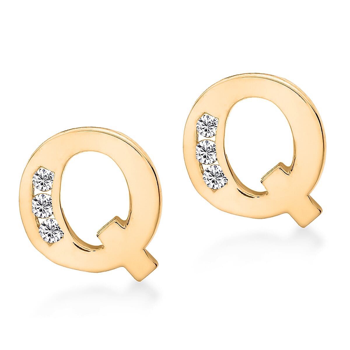 9K Yellow Gold  A   Cubic Zirconia  Earring 0.03 ct,  Gold Wt. 0.64 Gms  0.030  Ct.