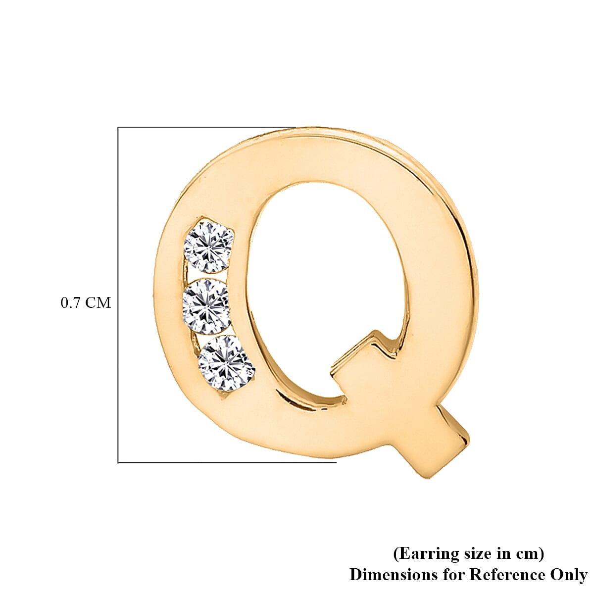 9K Yellow Gold  A   Cubic Zirconia  Earring 0.03 ct,  Gold Wt. 0.64 Gms  0.030  Ct.