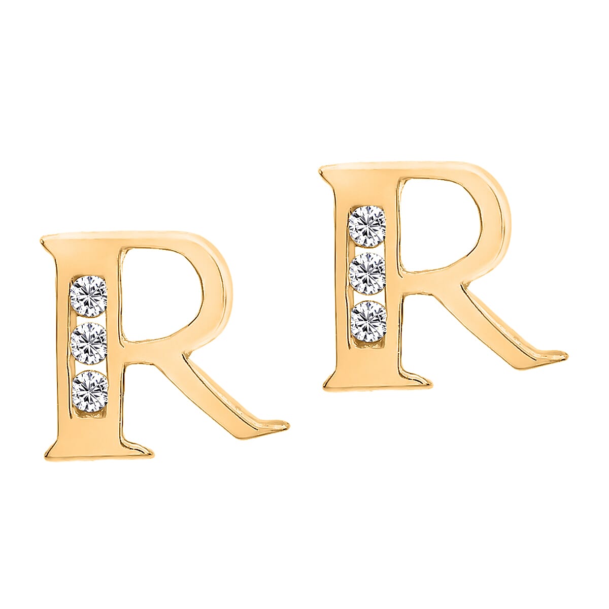 9K Yellow Gold  A   Cubic Zirconia  Earring 0.03 ct,  Gold Wt. 0.61 Gms  0.030  Ct.