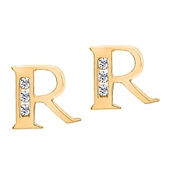 9K Yellow Gold A Cubic Zirconia Earring 0.03 ct, Gold Wt. 0.53 Gms 0.030 Ct.