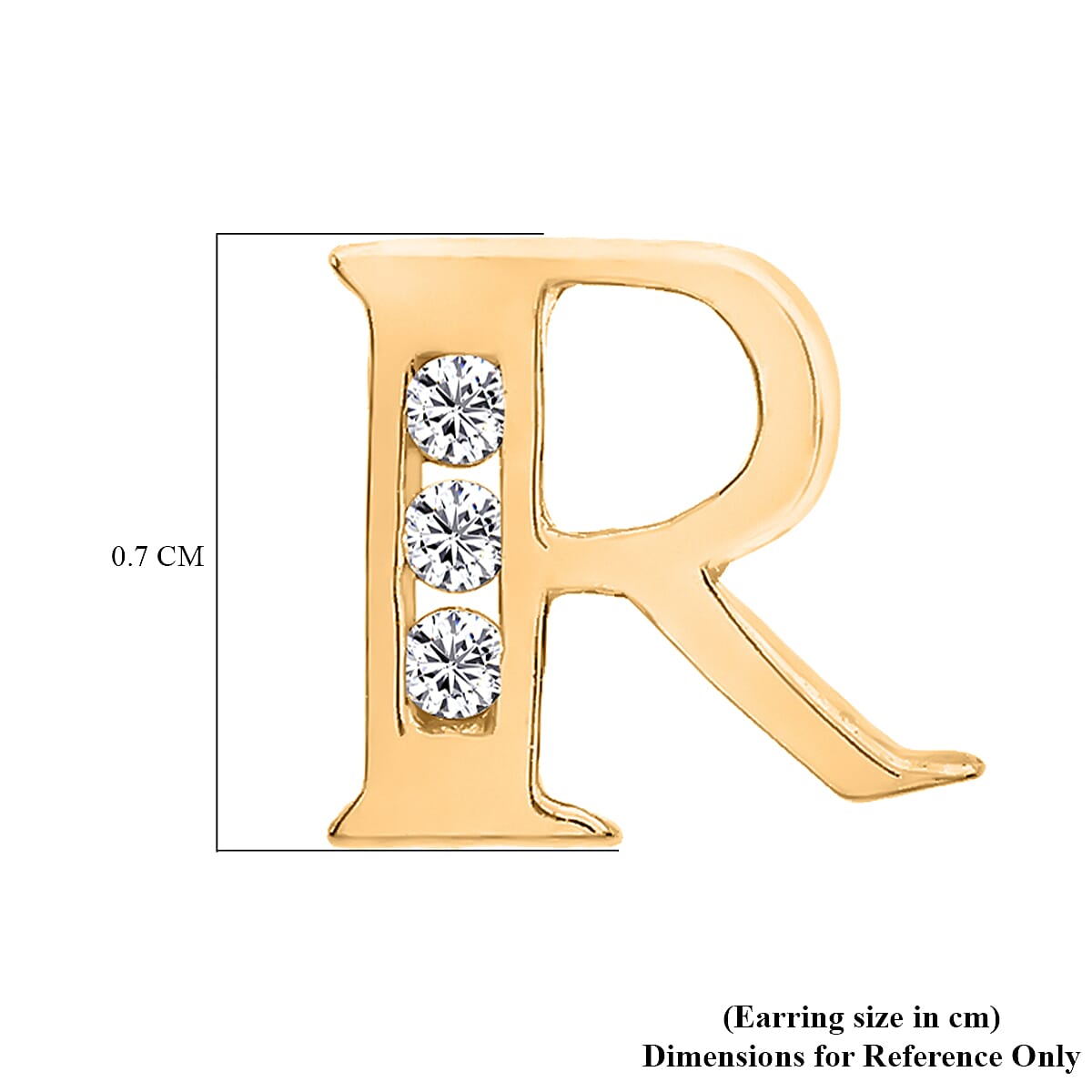 9K Yellow Gold  A   Cubic Zirconia  Earring 0.03 ct,  Gold Wt. 0.61 Gms  0.030  Ct.