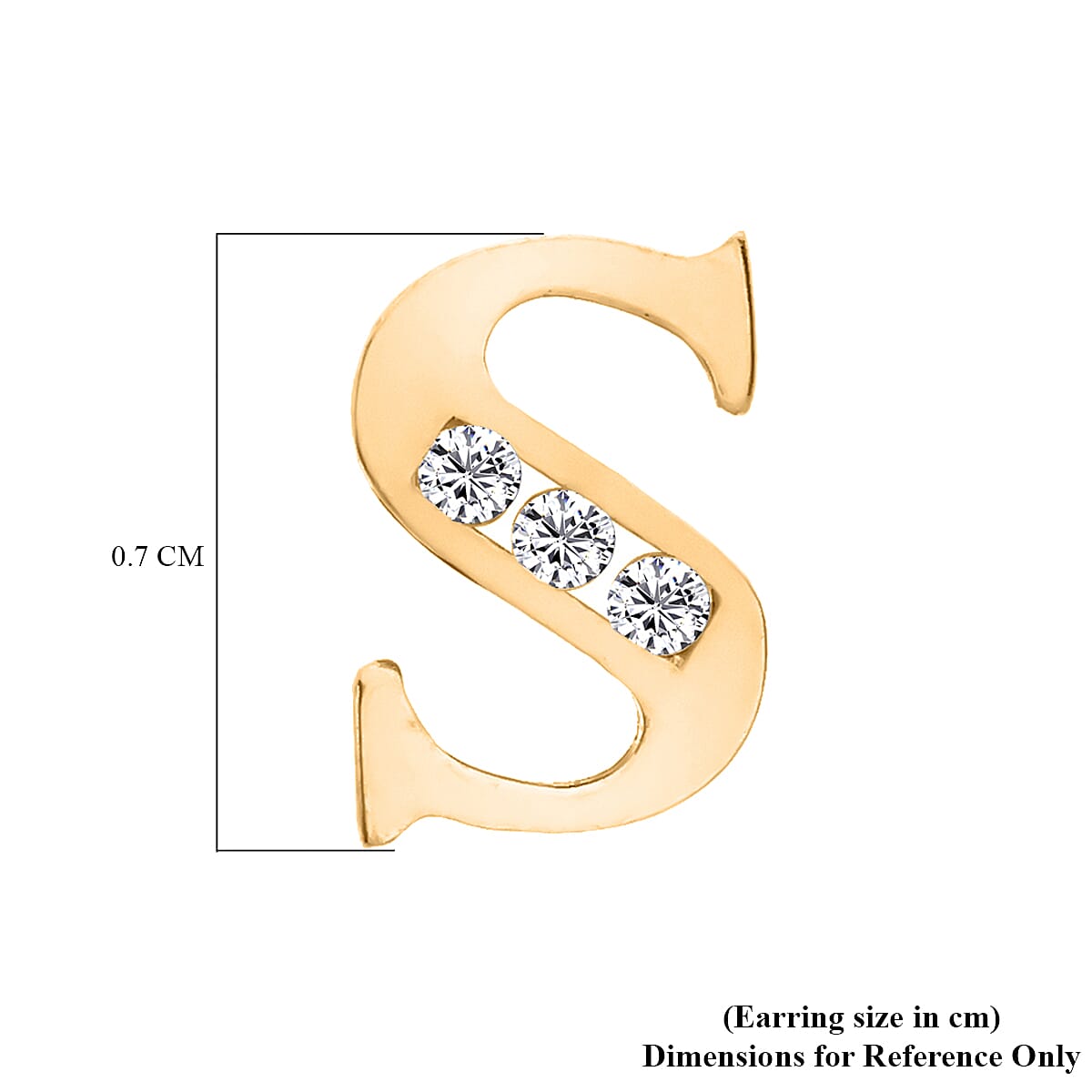 9K Yellow Gold A Cubic Zirconia Earring 0.03 ct, Gold Wt. 0.57 Gms 0.030 Ct. 9K Yellow Gold A Cubic Zirconia Earring 0.03 ct, Gold Wt. 0.57 Gms 0.030 Ct.