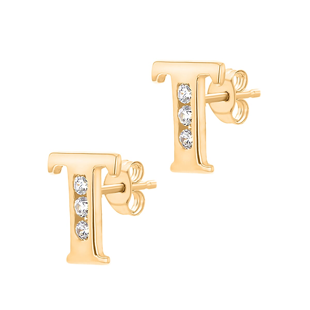 9K Yellow Gold  A   Cubic Zirconia  Earring 0.03 ct,  Gold Wt. 0.51 Gms  0.030  Ct.