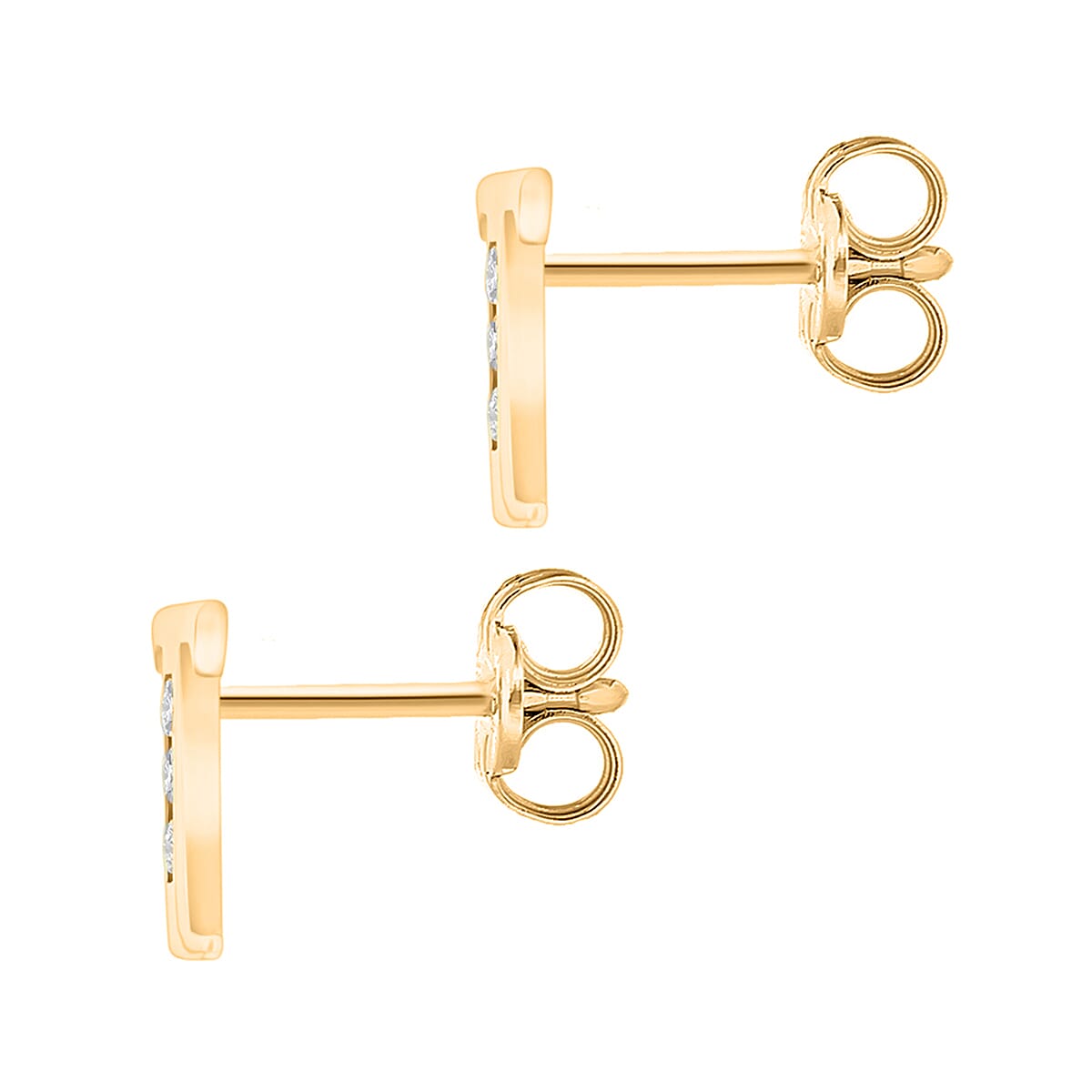 9K Yellow Gold  A   Cubic Zirconia  Earring 0.03 ct,  Gold Wt. 0.51 Gms  0.030  Ct.
