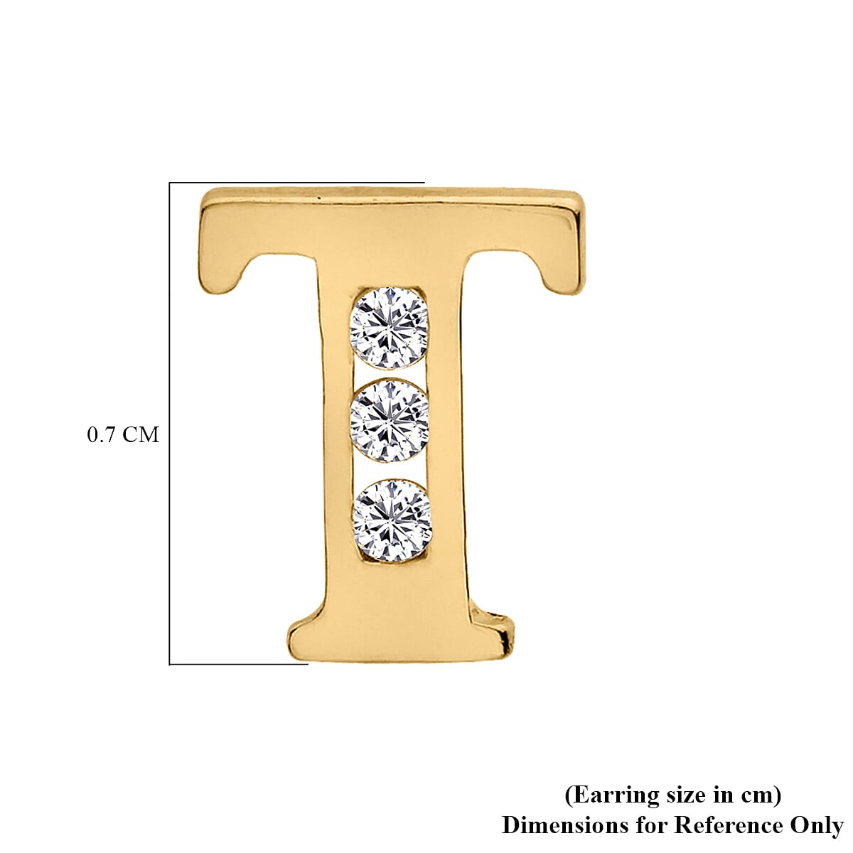 9K Yellow Gold  A   Cubic Zirconia  Earring 0.03 ct,  Gold Wt. 0.51 Gms  0.030  Ct.