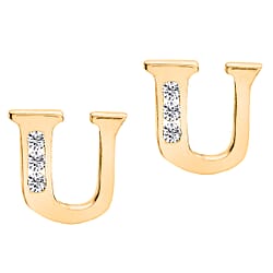 9K Yellow Gold A Cubic Zirconia Earring 0.03 ct, Gold Wt. 0.53 Gms 0.030 Ct.