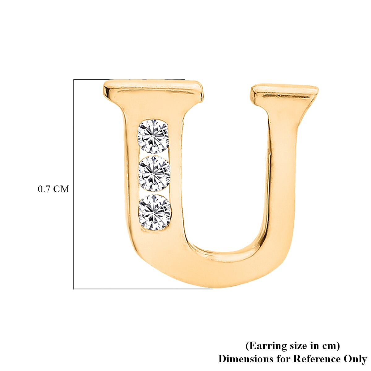9K Yellow Gold  A   Cubic Zirconia  Earring 0.03 ct,  Gold Wt. 0.56 Gms  0.030  Ct.