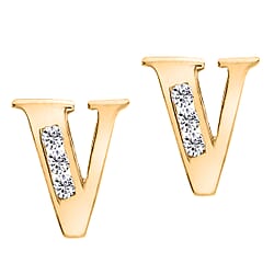 9K Yellow Gold A Cubic Zirconia Earring 0.03 ct, Gold Wt. 0.53 Gms 0.030 Ct.