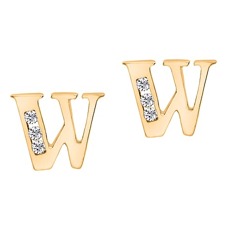 9K Yellow Gold   Cubic Zirconia  Earring 0.03 ct,  Gold Wt. 0.61 Gms  0.030  Ct.