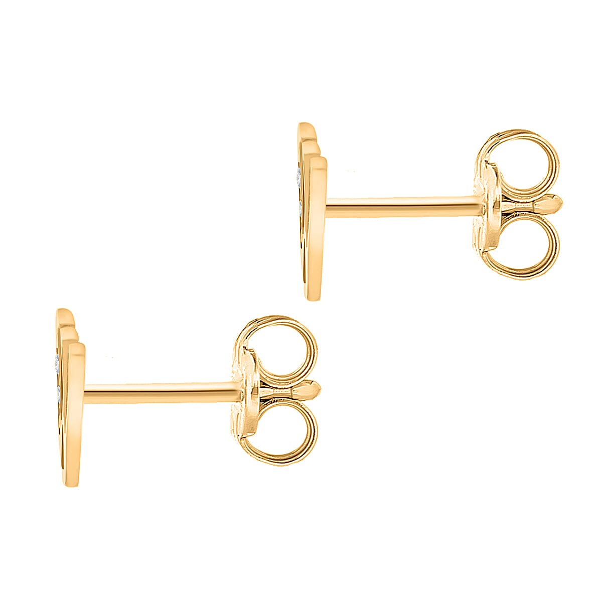 9K Yellow Gold   Cubic Zirconia  Earring 0.03 ct,  Gold Wt. 0.61 Gms  0.030  Ct.