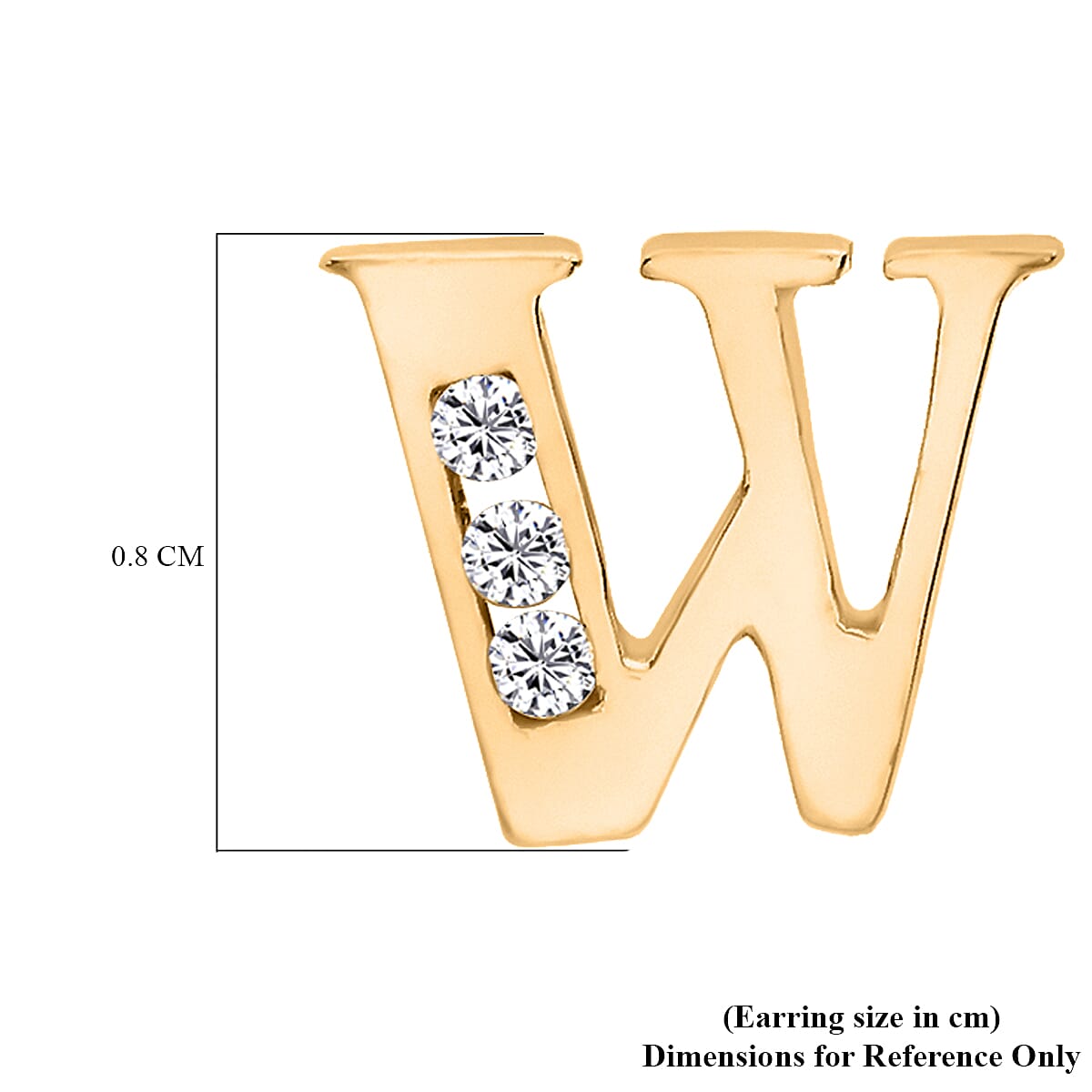 9K Yellow Gold   Cubic Zirconia  Earring 0.03 ct,  Gold Wt. 0.61 Gms  0.030  Ct.