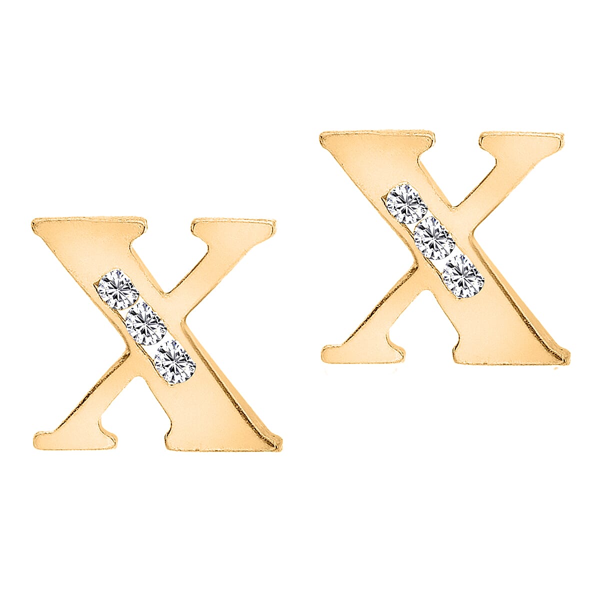 9K Yellow Gold  A   Cubic Zirconia  Earring 0.03 ct,  Gold Wt. 0.61 Gms  0.030  Ct.