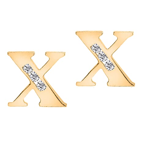 9K Yellow Gold  A   Cubic Zirconia  Earring 0.03 ct,  Gold Wt. 0.61 Gms  0.030  Ct.