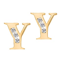 9K Yellow Gold A Cubic Zirconia Earring 0.03 ct, Gold Wt. 0.53 Gms 0.030 Ct.