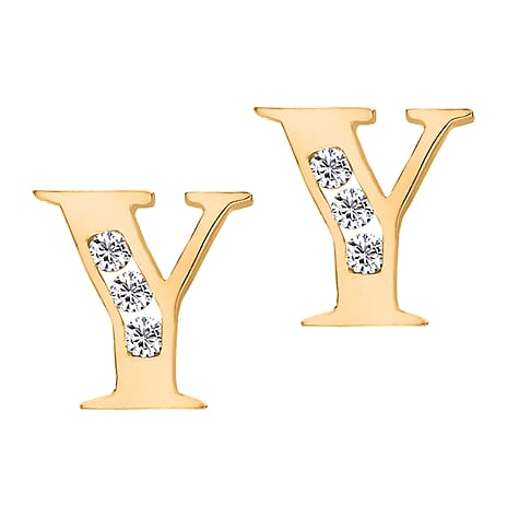 9K Yellow Gold  A   Cubic Zirconia  Earring 0.03 ct,  Gold Wt. 0.5 Gms  0.030  Ct.