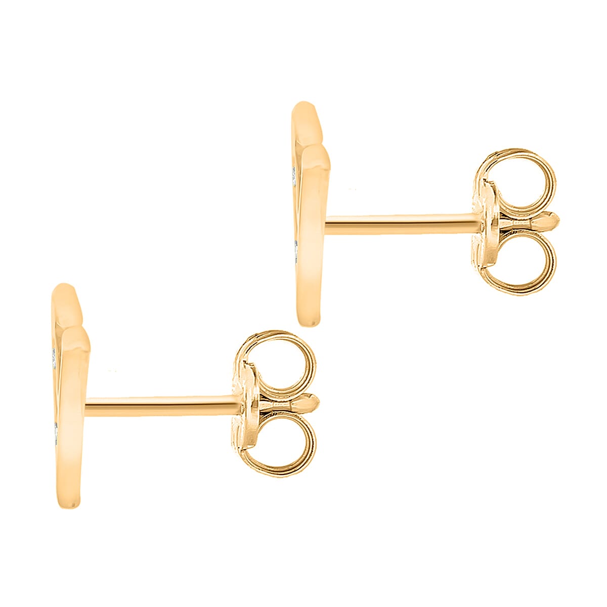 9K Yellow Gold  A   Cubic Zirconia  Earring 0.03 ct,  Gold Wt. 0.5 Gms  0.030  Ct.