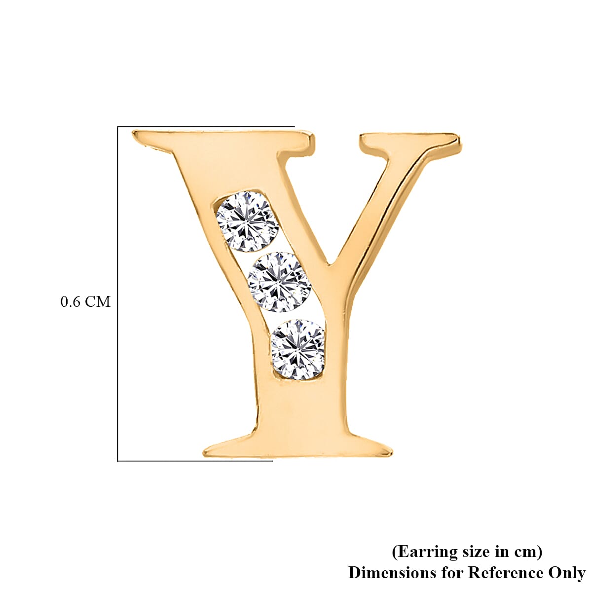 9K Yellow Gold  A   Cubic Zirconia  Earring 0.03 ct,  Gold Wt. 0.5 Gms  0.030  Ct.