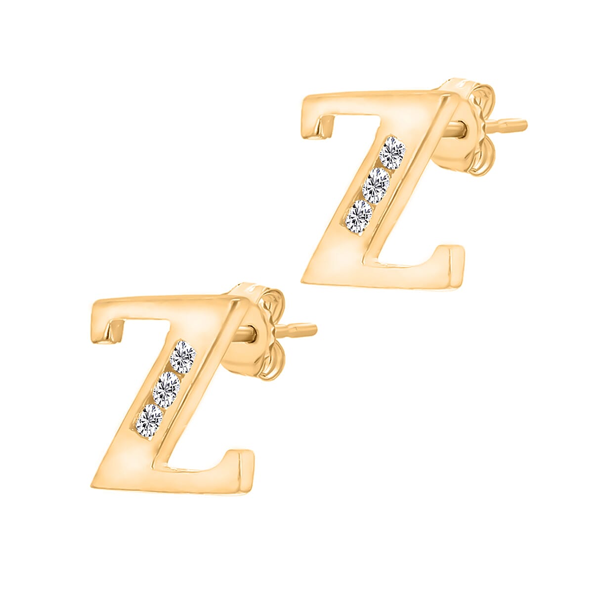 9K Yellow Gold   Cubic Zirconia  Earring 0.03 ct,  Gold Wt. 0.62 Gms  0.030  Ct.