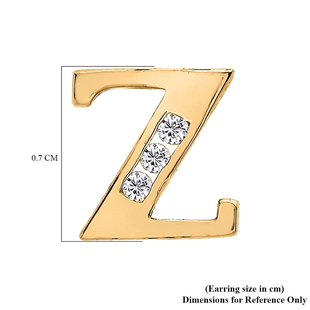 9K Yellow Gold   Cubic Zirconia  Earring 0.03 ct,  Gold Wt. 0.62 Gms  0.030  Ct.