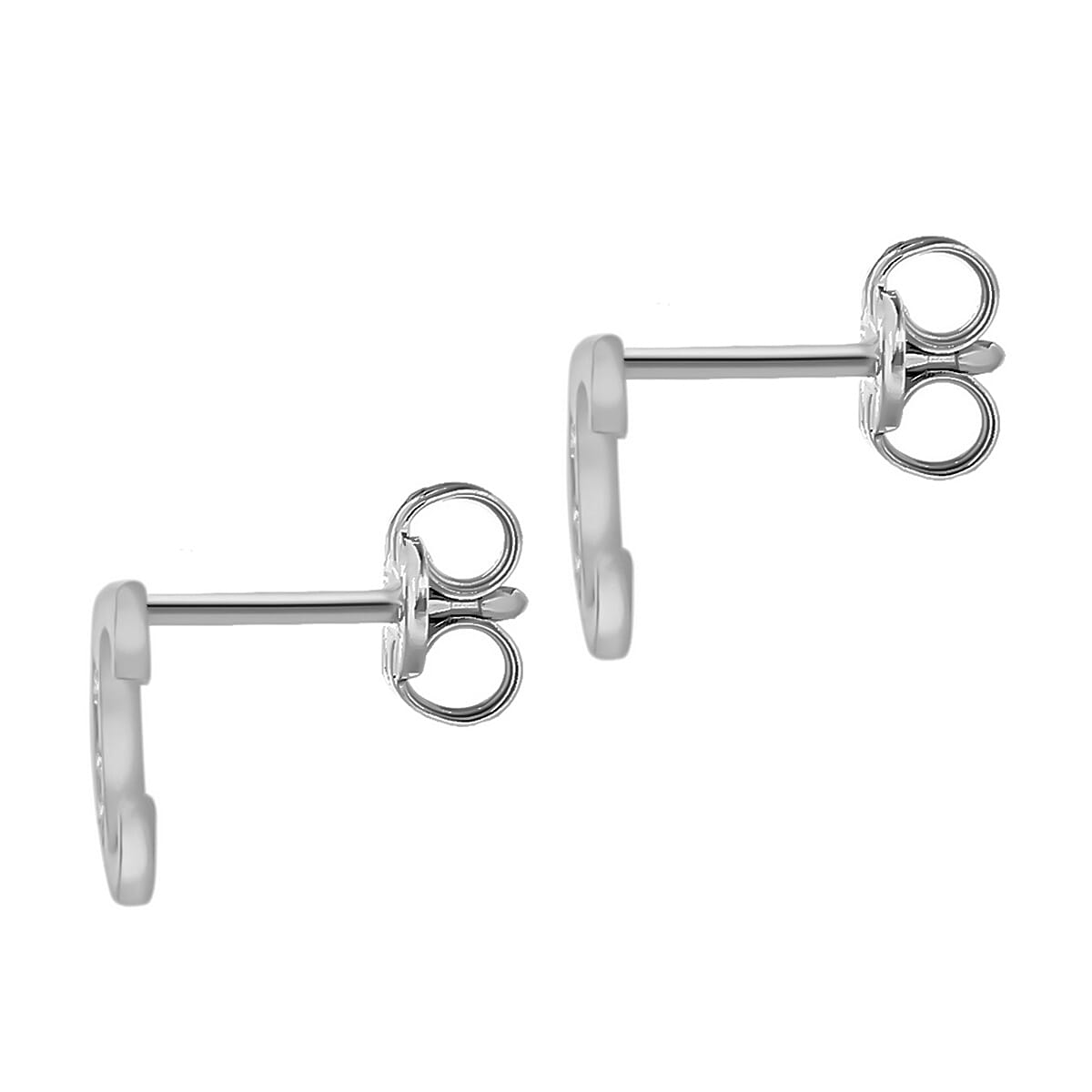 9K White Gold  A   Cubic Zirconia  Earring 0.03 ct,  Gold Wt. 0.57 Gms  0.030  Ct.