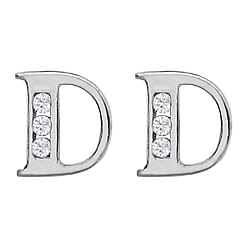 9K White Gold A Cubic Zirconia Earring 0.03 ct, Gold Wt. 0.53 Gms 0.030 Ct.