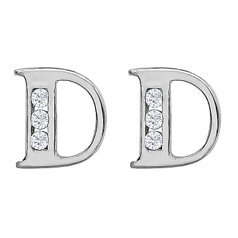 9K White Gold  A   Cubic Zirconia  Earring 0.03 ct,  Gold Wt. 0.5 Gms  0.030  Ct.