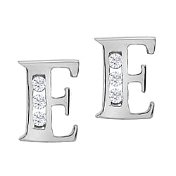 9K White Gold A Cubic Zirconia Earring 0.03 ct, Gold Wt. 0.53 Gms 0.030 Ct.