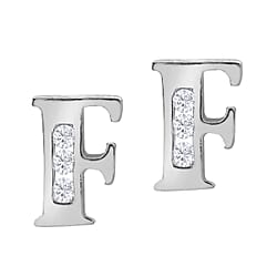 9K White Gold A Cubic Zirconia Earring 0.03 ct, Gold Wt. 0.53 Gms 0.030 Ct.