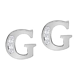 9K White Gold A Cubic Zirconia Earring 0.03 ct, Gold Wt. 0.53 Gms 0.030 Ct.