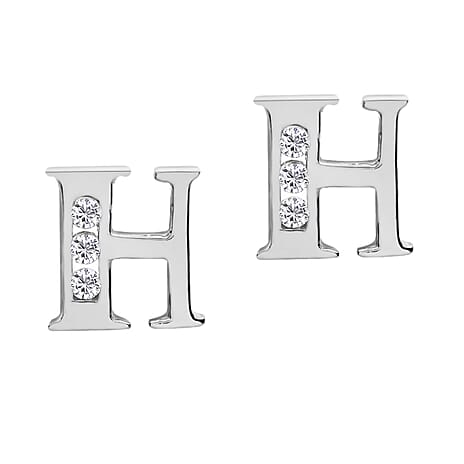 9K White Gold  A   Cubic Zirconia  Earring 0.03 ct,  Gold Wt. 0.59 Gms  0.030  Ct.