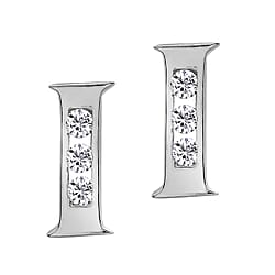 9K White Gold A Cubic Zirconia Earring 0.03 ct, Gold Wt. 0.53 Gms 0.030 Ct.