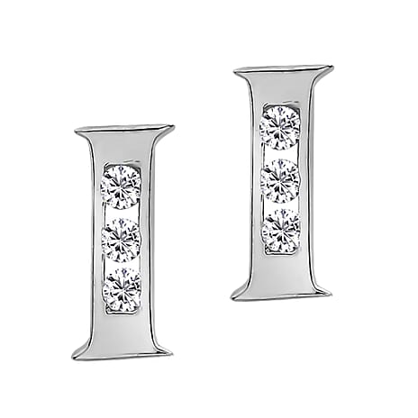 9K White Gold  A   Cubic Zirconia  Earring 0.03 ct,  Gold Wt. 0.43 Gms  0.030  Ct.