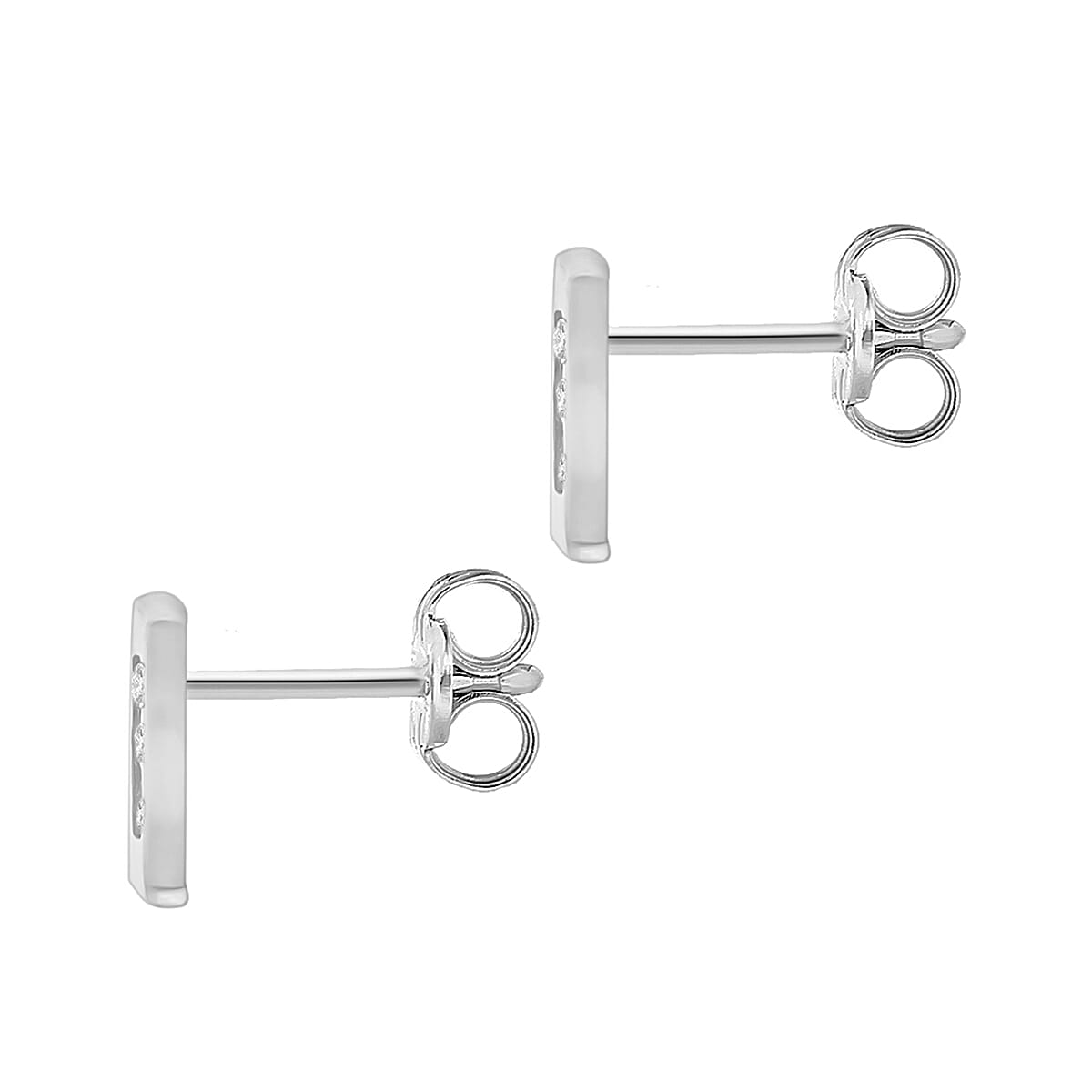 9K White Gold  A   Cubic Zirconia  Earring 0.03 ct,  Gold Wt. 0.43 Gms  0.030  Ct.