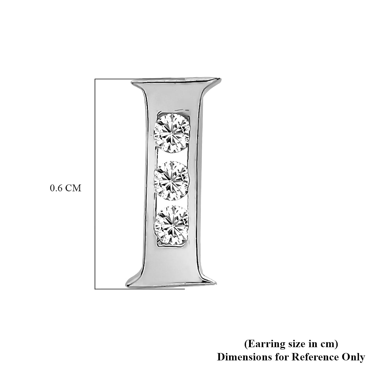 9K White Gold  A   Cubic Zirconia  Earring 0.03 ct,  Gold Wt. 0.43 Gms  0.030  Ct.